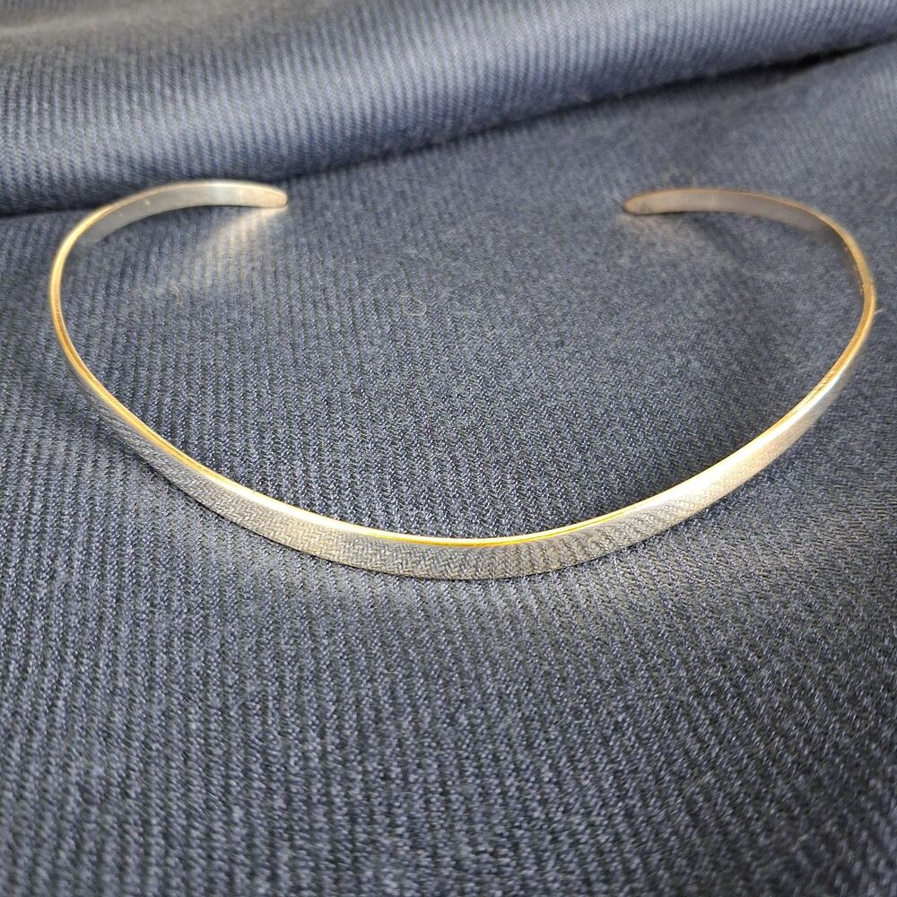 Vintage 1970’s Erik Dennung Sterling Silver Torque Collar Necklace Denmark